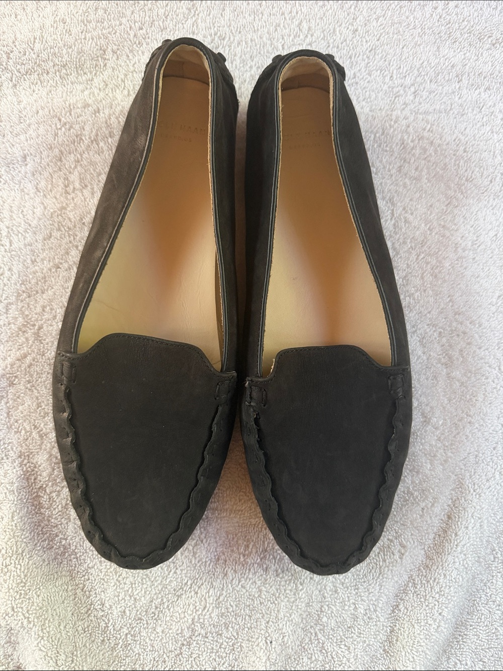Cole Haan Black Suede Classic Loafers, Size 9 NWOT